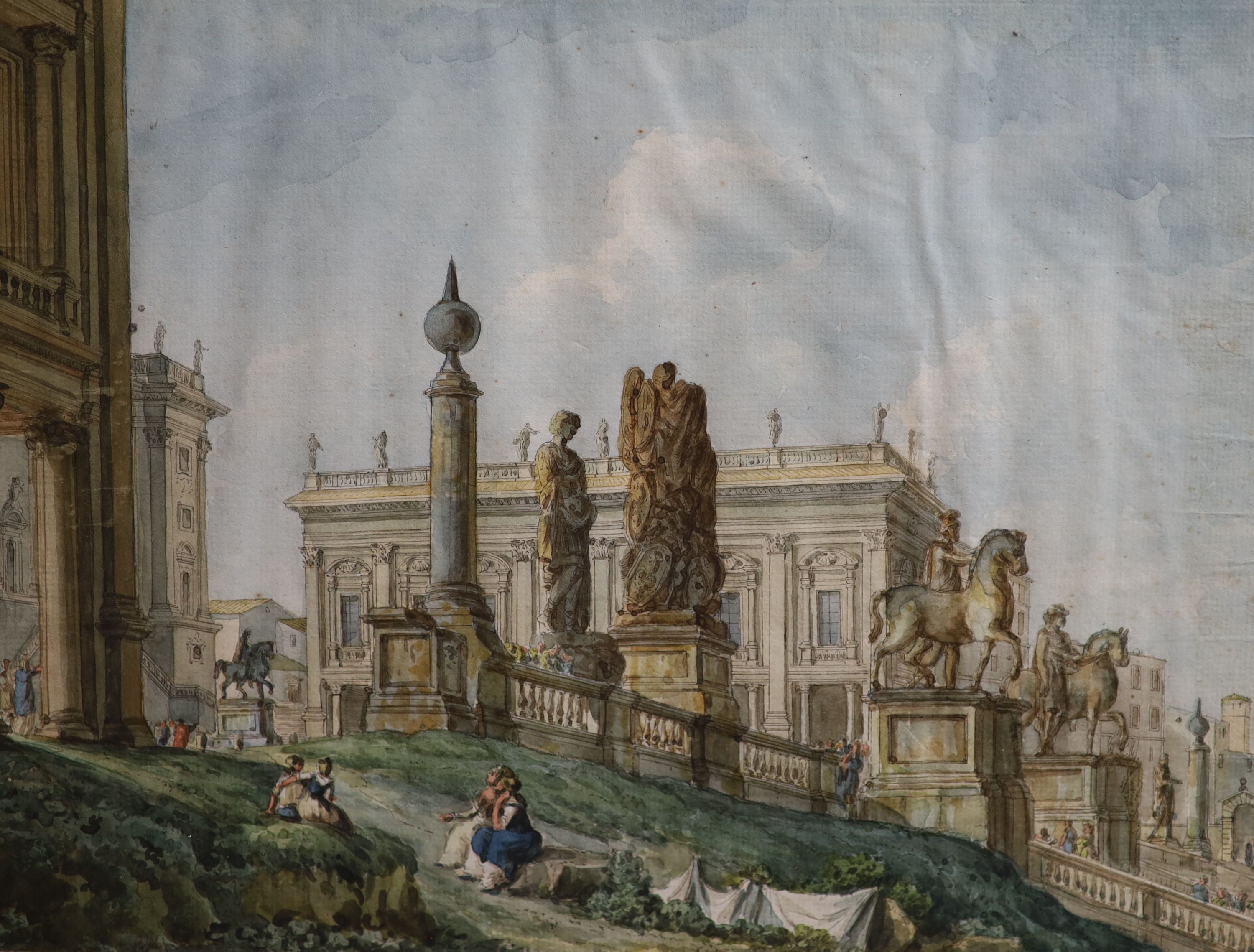 James Forbes (1749-1819), Rome: Pantheon, Colosseum and Campidoglio, set of three watercolours, 22 x 28.5cm